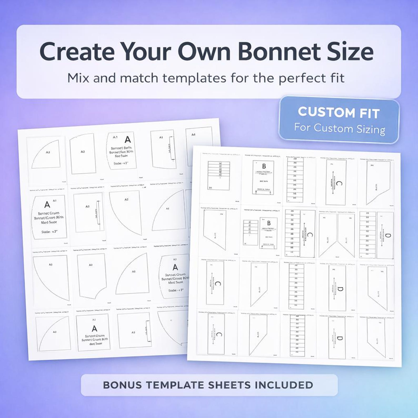 Bonnet With Ties - Sewing Template Only - No Instructions - Etsy