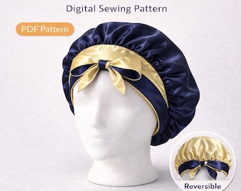 Pattern: Satin Bonnet with Ties and Elastic - US Letter and A4 Formats