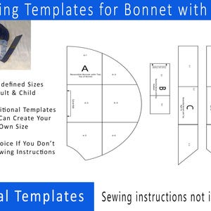 Bonnet With Ties - Sewing Template Only - PDF Download - Etsy