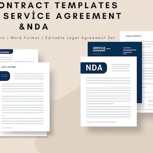 Bilingual Legal Contract Templates | Editable Service Agreement - NDA | UK & US Law Compliant | Word Format | Editable Legal Agreement Set
