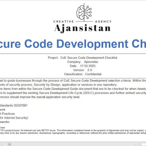 Secure Code Development Toolkit: Checklist & Guidelines (Digital Download)
