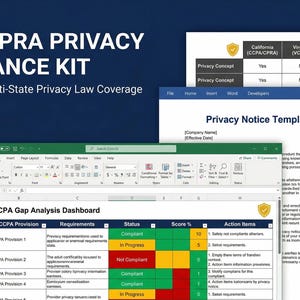 CCPA CPRA Privacy Compliance Toolkit | Gap Analysis, Data Inventory, Consumer Rights Templates | Multi-State
