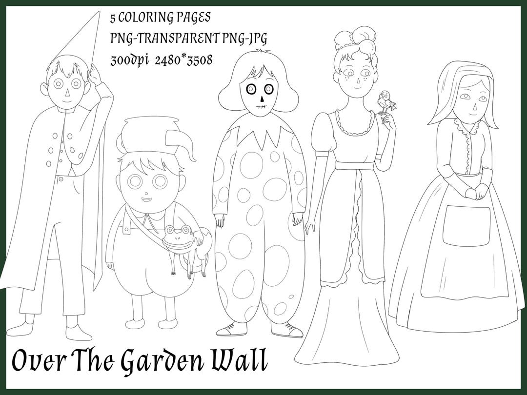 Over the Garden Wall Coloring Pages Bundle Wirt Greg Beatrice Lorna ...