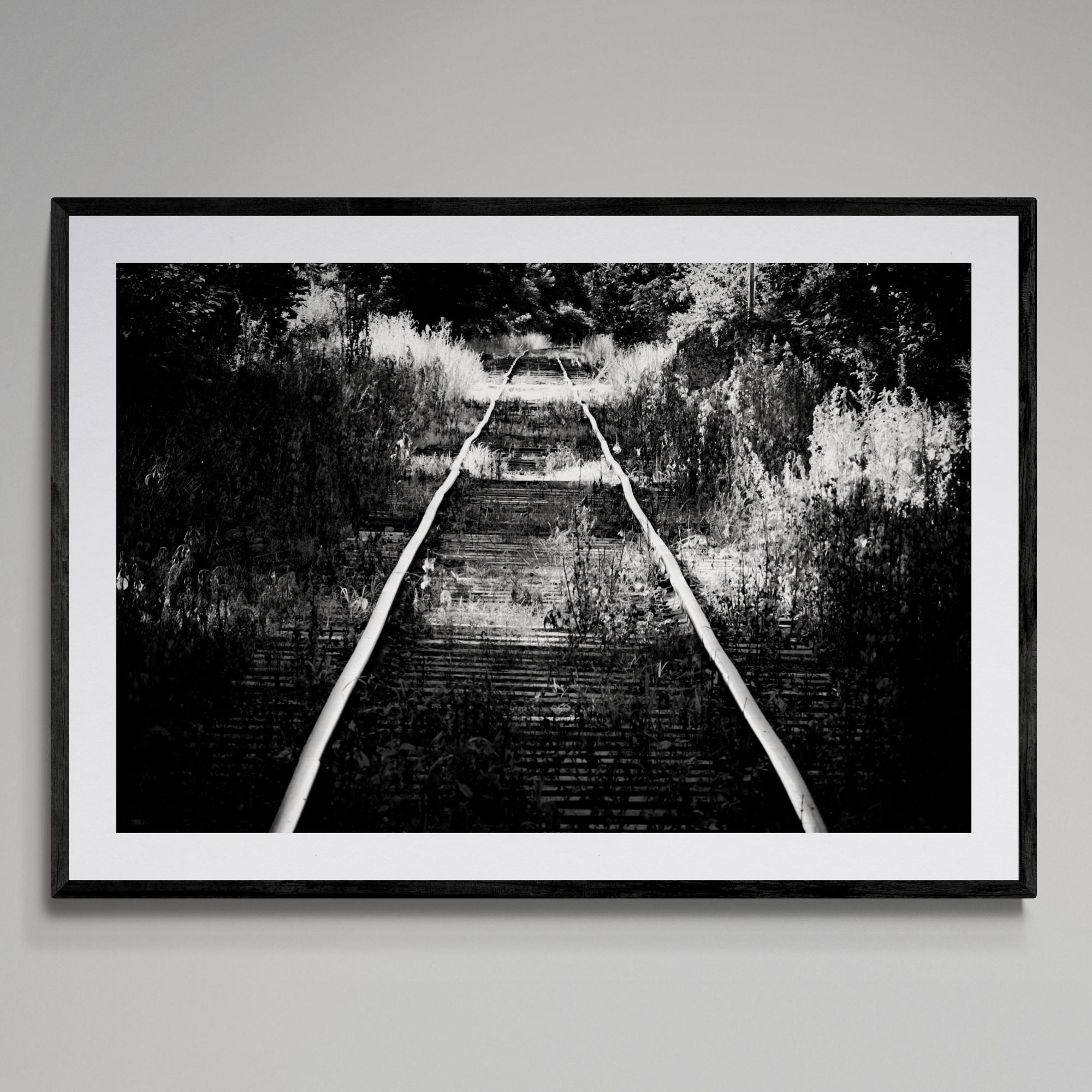 Abandoned Railway Print: Moody Black and White Railroad Photography