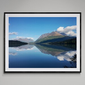 Alaska Mountain Lake Reflection Art Print: Wilderness Nature Photo