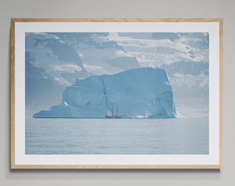 Greenland Sailboat & Iceberg Print: Arctic Ocean Landscape Photography
