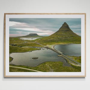 Kirkjufell Iceland Aerial Print | Nordic Landscape Wall Art