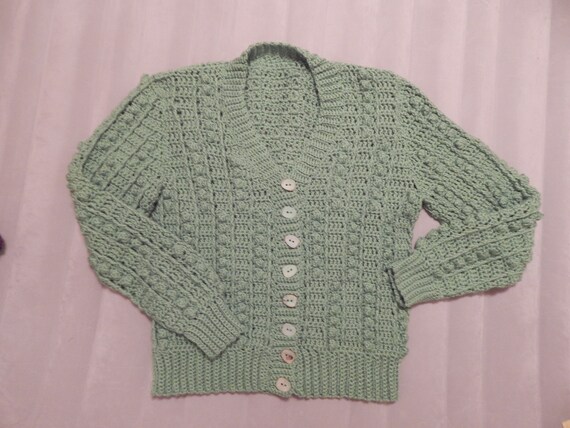 green v neck cardigan