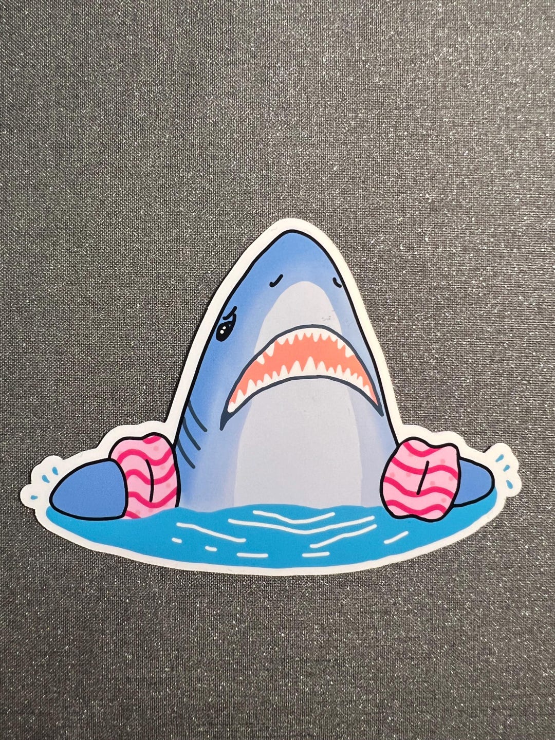 Funny Shark Vinyl Sticker – Grumpy Cartoon Shark With Floaties - Etsy