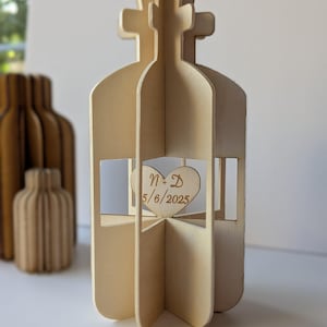 Liebesbotschaft in der Flasche Laser Cutter Dateien - Hochzeit Tischdekoration - Ich liebe Dich 3D Puzzle - Liebe Dekoration - Originelles Geschenk für die Liebste