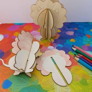 3D Lion Puzzle SVG Laser Cut Animal Toy for Kids, Wood Craft Template, Glowforge Cricut Projects, Zoo Safari Birthday Activity