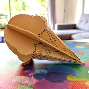 Holz-Eiscreme 3d Puzzle SVG-Dateien Sommerparty Dekoration Laser Cute Cricut Kinderzimmer Malset Färbung Aktivität Cricut