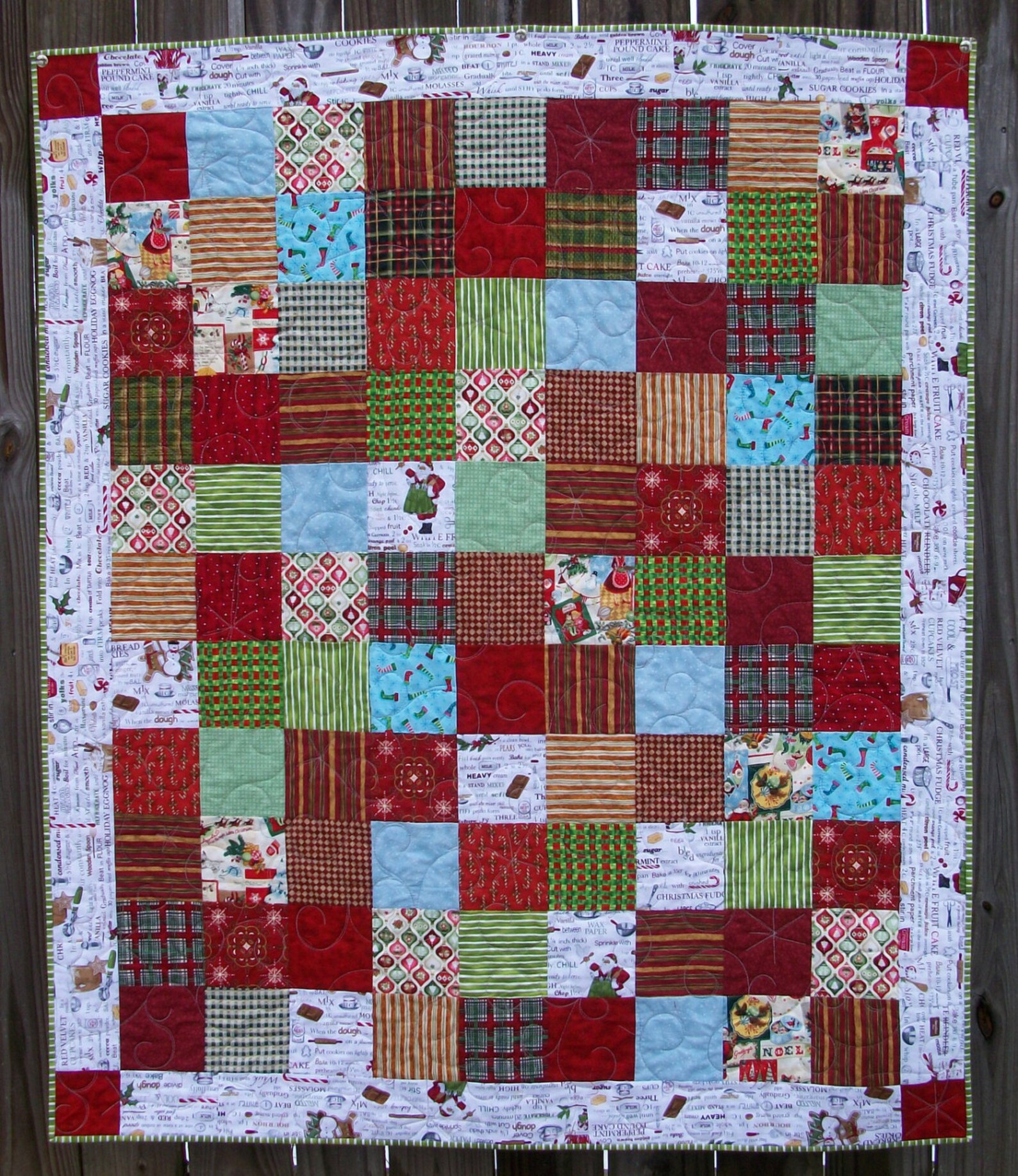 Christmas Lap Quilt Christmas Baking Theme Quilted Winter Quiltsy
