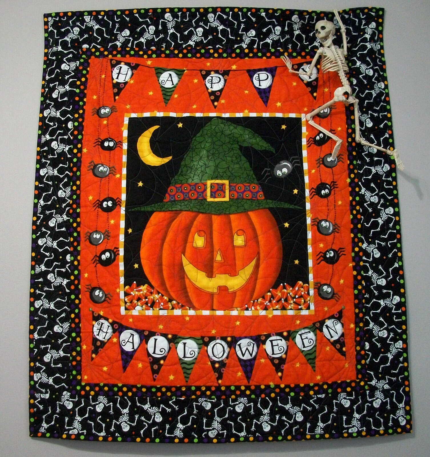 Halloween Quilted Wall Hanging Table Topper Quiltsy Handmade Etsy
