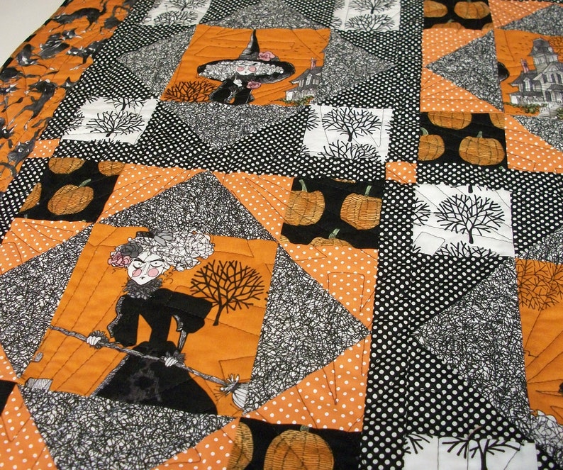 Halloween Lap Quilt Fall Autumn Alexander Henry The Ghastlies | Etsy