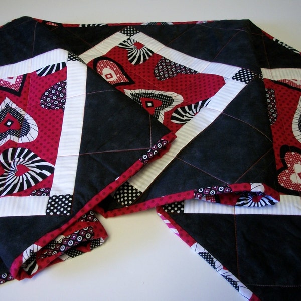 Hearts Table Runner Quilted