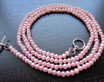 Baby pink freshwater pearl necklace