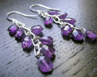 Sparkling amethyst and silver earrings