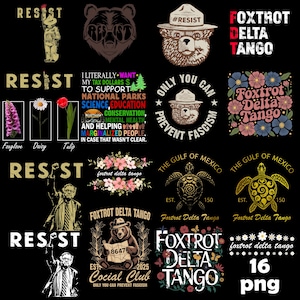 15+ Foxtrot Delta Tango Flower Png Bundle, Subtle Anti President,Floral Foxtrot Delta Tango FDT Png, Anti Republican Png, Political Png