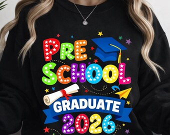 Preschool Graduation 2026 Pre-k Graduate Kids Boys Girls Png, Kindergarten Graduate Class of 2026 Graduation Png, Class of 2026, Senior 2026