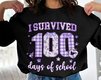 I Survived 100 Days Of School Png, Teacher 100 Days png, 100 Days for Teachers png, 100 Days of School Girly png, 100 Days Girly Png