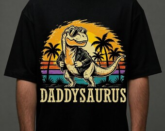 Daddysaurus Png, Papa Saurus T-rex Dinosaur Png, Family Dinosaur Png, Father's Day Png, Retro Daddysaurus Png, Gift For Dad, Dinosaur Lover