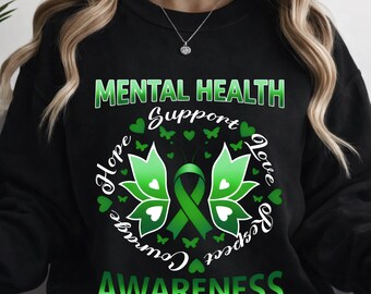 Mental Health Awareness Png, Mental Health png, awareness month png, Green Ribbon Png, I Wear Green For Mental Health Awarenes Png