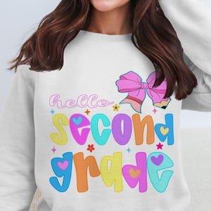 Hello Second Grade PNG: Preppy Back to School Design (Digital Download)