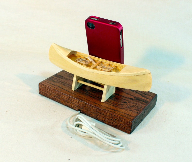 IPhone iPod Dock Charger and Sync Dock Oak Canoe Boat Etsy