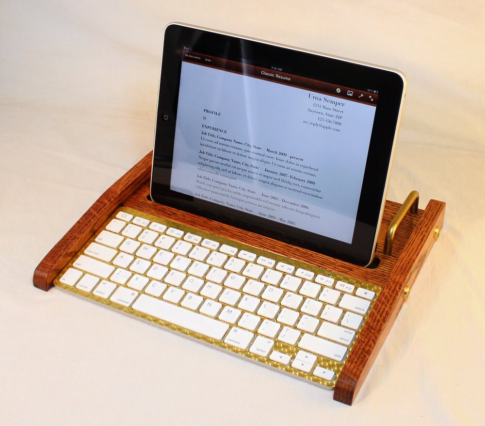 iPad Workstation Keyboard Tablet Dock Oak iPad Etsy