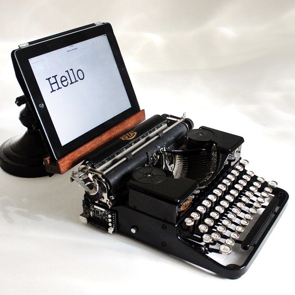 Typewriter Computer Tablet Keyboard with USB hookup - Vintage Royal Portable - With Tablet Stand,  Computer Keyboard