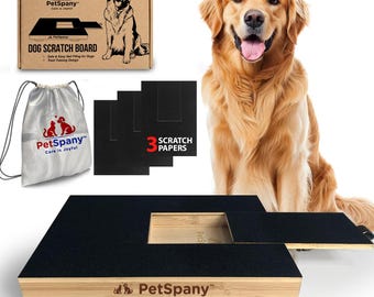 Bamboo Dog Nail Scratch Board with Treat Box | Stress-Free Grooming Tool