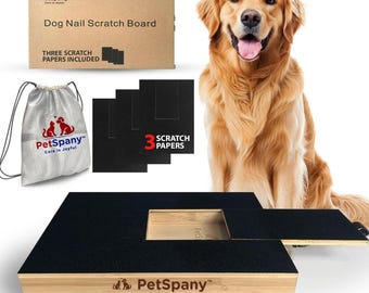 Dog Scratch Board with Treat Box – Bamboo Nail File for Easy Grooming & Paw Care