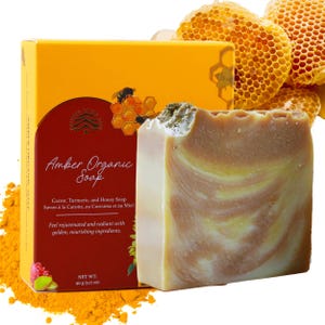 Carrot, Turmeric, and Honey Soap | Hydrates, Brightens & Soothes | Natural Antioxidant, Anti-Inflammatory | Ideal for Sensitive Skin