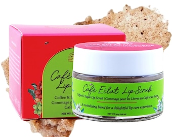 Peeling do ust z kawą i cukrem, nawilżający i miękki, gładki | 100% naturalny, wolny od okrucieństwa, ręcznie robiony w małych partiach w Kanadzie | 30 g