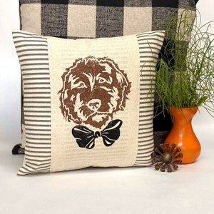 Goldendoodle Block Print Pillow Cover: Dog Lover Gift