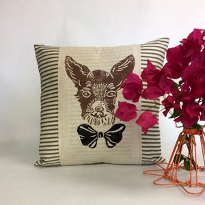 Almohada decorativa chihuahua almohada decorativa con estampado de chihuahua, impresión de cara de chihuahua, idea de regalo de cumpleaños imagen 1