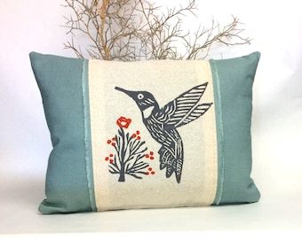 Hummingbird or Roadrunner Pillow, Pillow, Decorative Hummingbird Bird Print Pillow, Hummingbird Print Pillow, Home Decor, Birthday Gift