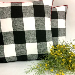 Your Choice of Color Buffalo Check Pillow // Black and White Buffalo Check Pillow Cushion // Sold Individually / Birthday Gift /s Day Gift image 3