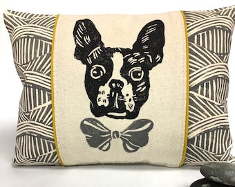 Black Boston Terrier Decorative Pillow, Pet Portrait Pillow Many Dog Breeds Available / Birthday Gift Idea