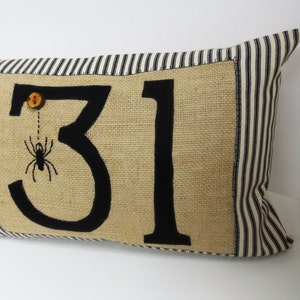 Halloween Spider Kidney Pillow poly Burlap Pillow Lumbar Pillow image 3