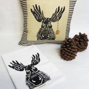 Moose Throw Pillow Woodland Rustic Moose Pillow, Moose Pillow image 4