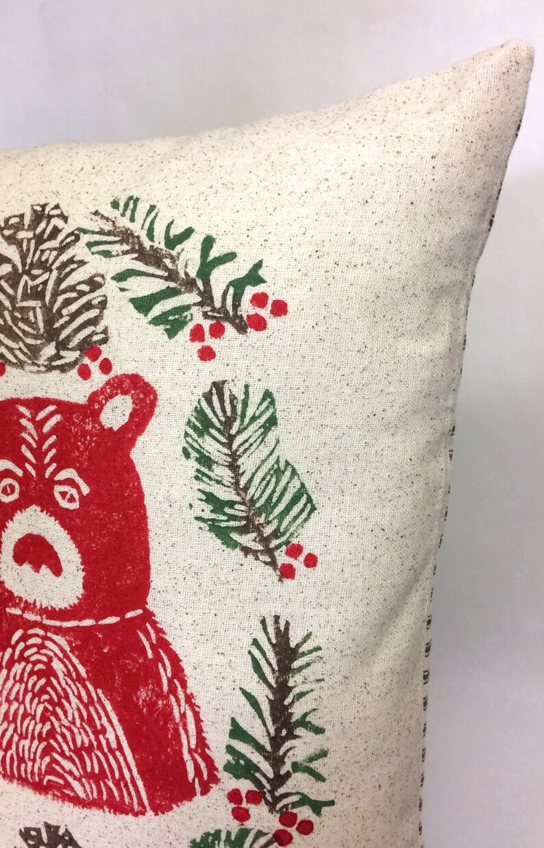 Christmas Moose Pillow //. Christmas Bear Pillow // Winter Etsy