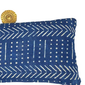 African Mudcloth Pillow - Authentic Indigo Blue Mudcloth Pillow Cover