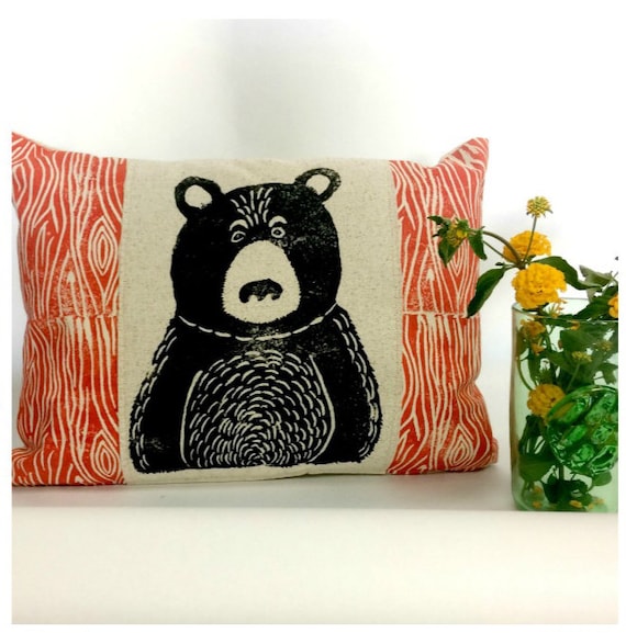 Black Bear Pillow Your Choice of Wood Grain Color Etsy UK