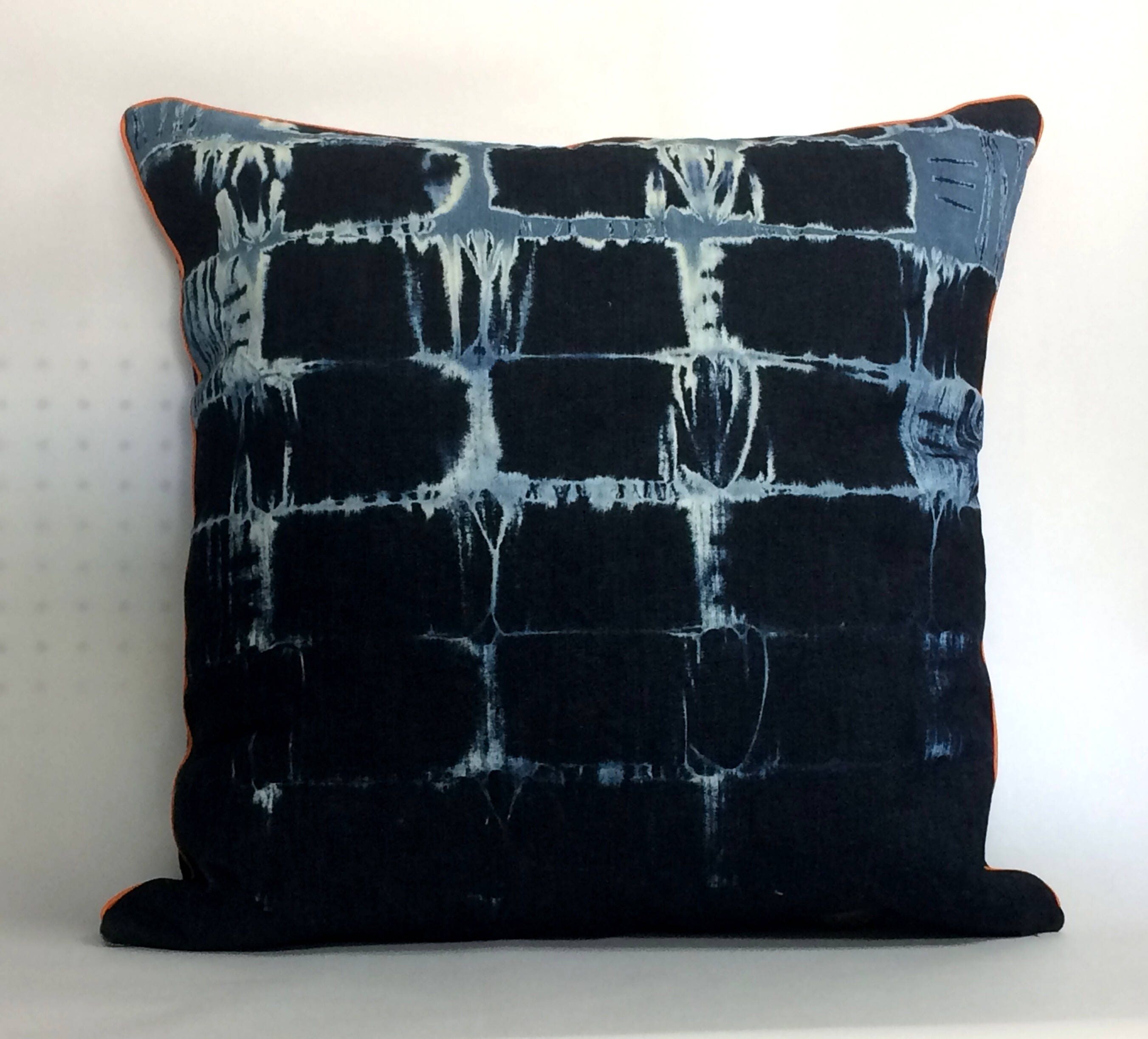 distressed denim throw pillow