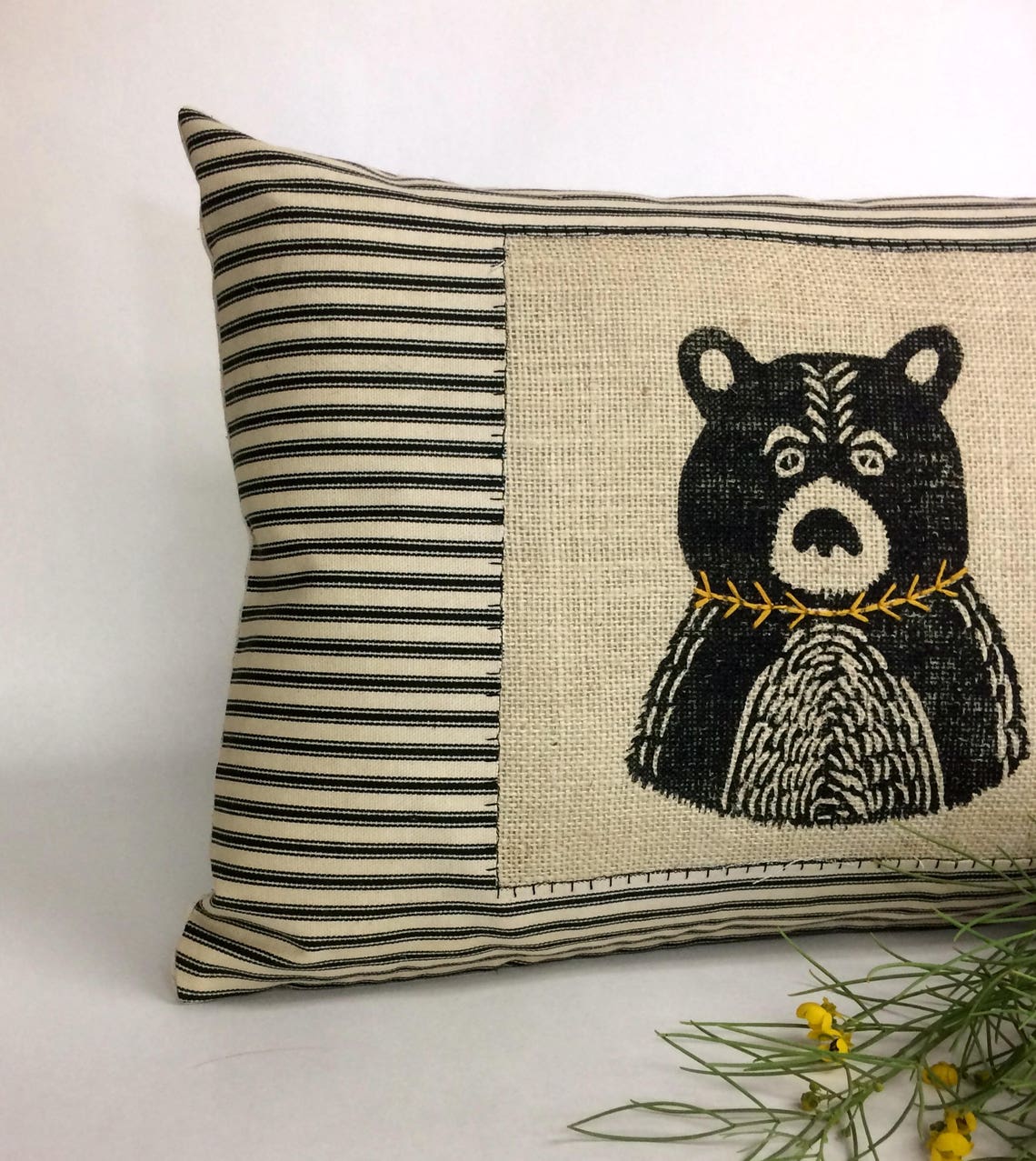 Bear Throw Pillow // Black Bear Throw Pillow // Animal Throw Etsy