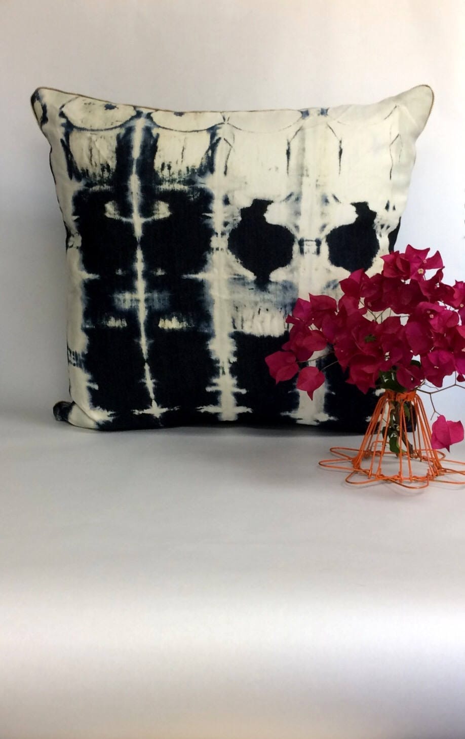 distressed denim throw pillow