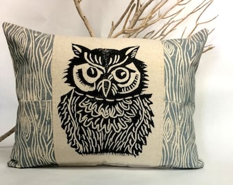 Owl Pillow - Woodland Owl Pillow, Your Choice of Wood Color