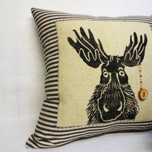 Moose Throw Pillow Woodland Rustic Moose Pillow, Moose Pillow image 2